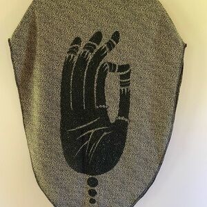 Black & Brown Hand Design Poncho